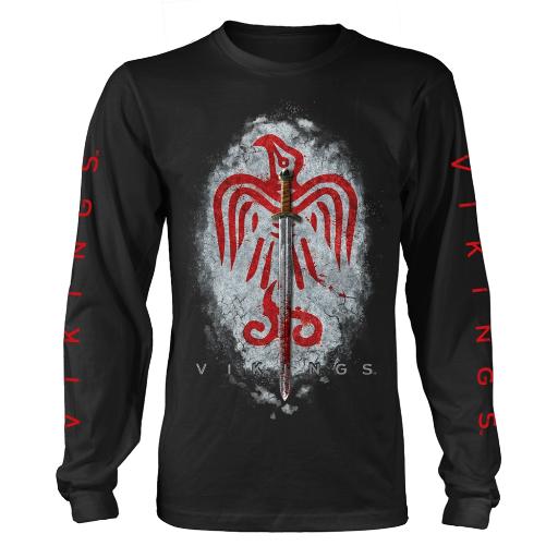 Vikings - Raven Sword  (Black Longsleeve L)