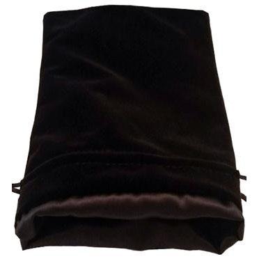 Black Velvet Dice Bag with Black Satin Lining 6x8
