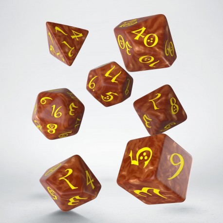 Classic RPG Caramel &amp; yellow Dice Set (7)