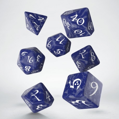 Classic RPG Cobalt &amp; white Dice Set (7)