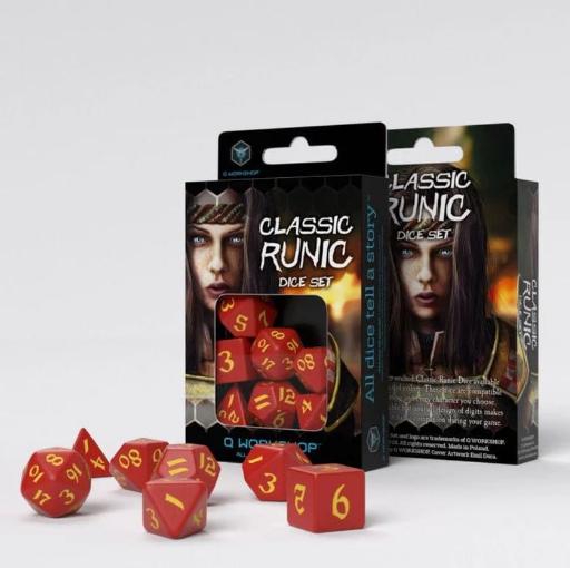 Classic Runic Red &amp; Yellow Dice Set (7)