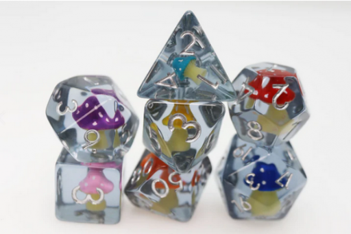 Inclusion RPG Dice Set Whimsical Mushrooms (7)