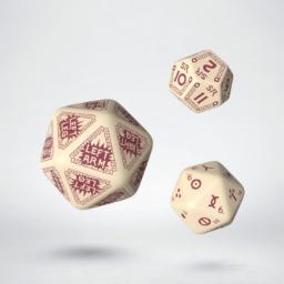 [SRQE87] RuneQuest Beige &amp; burgundy Expansion Dice (3)