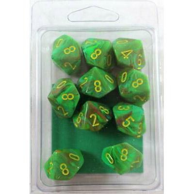 [CHX27315] Dice Sets Vortex Slime/Yellow d10 Set (10)