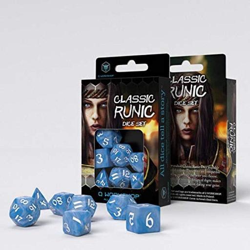 [SCLR05] Classic Runic Glacier &amp; White Dice Set (7)