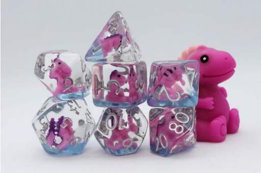 [FBG2465] Pink T-Rex RPG Dice Set (7)