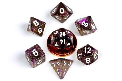 [MET4174] 10mm Mini Stardust Acrylic Poly Dice Set Supervolcano