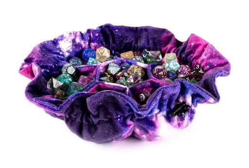 [MET9102] Velvet Compartment Dice Bag with Pockets Nebula