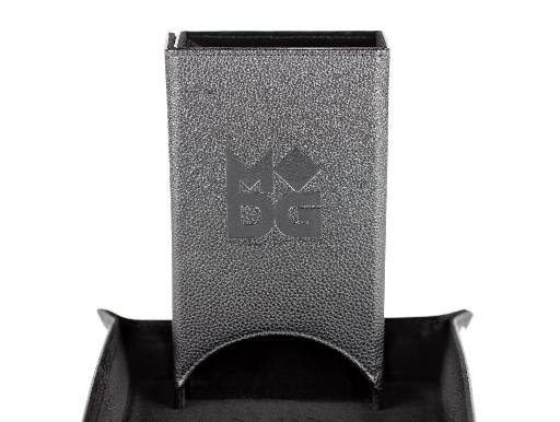 [MET543] Fold Up Leather Dice Tower Black