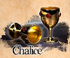 [MDGSKS0342] Player Token Gold Color Chalice In Metal Alloy