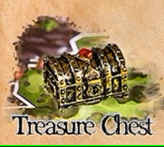 [MDGSKS0345] Player Token Tarnished Gold Color Treasure Chest In Metal Alloy