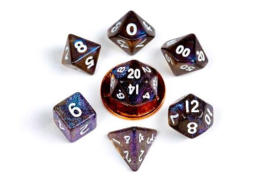 [MET4175] 10mm Mini Stardust Acrylic Poly Dice Set Galaxy