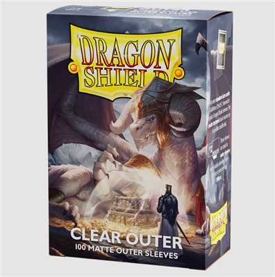 [AT-13002] Dragon Shield Standard size Outer Sleeves - Matte Clear (100 Sleeves)
