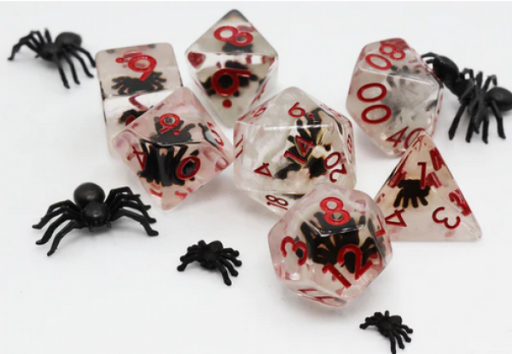 [FBG2425] Red Swirl Ancient Gear RPG Dice Set (7)