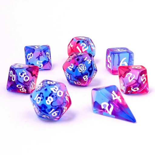 [HYG02011] 8 Piece RPG Dice Set Unicorn Tears
