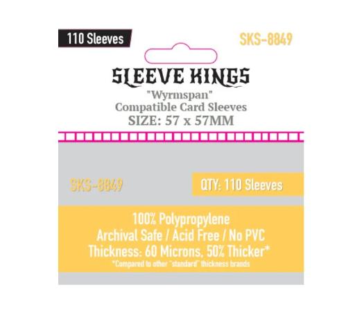 [SKS8849] 57x57mm Wyrmspan Sleeves 60 Microns (110)