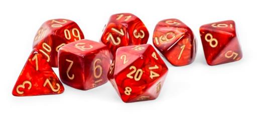 [CHX22414] Chessex Scarab Mega Hedrals Scarlet/gold (7)