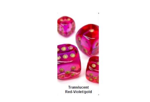 [CHX26667] Gemini 16mm d6 Translucent Red-Violet/gold Dice Block (12 dice)