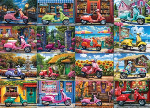 [Eurographics-6000-5916] 16 Scooters by Chris Bigelow (1000pc puzzle)